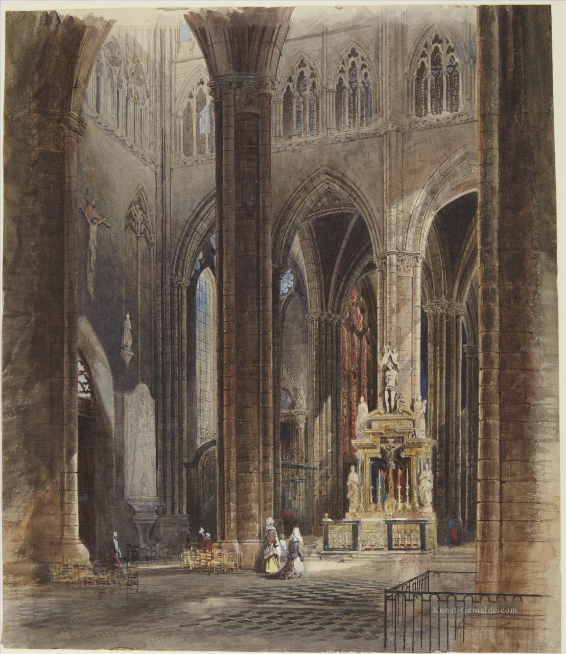 Der Innenraum der Kathedrale von Amiens, David Roberts Ölgemälde